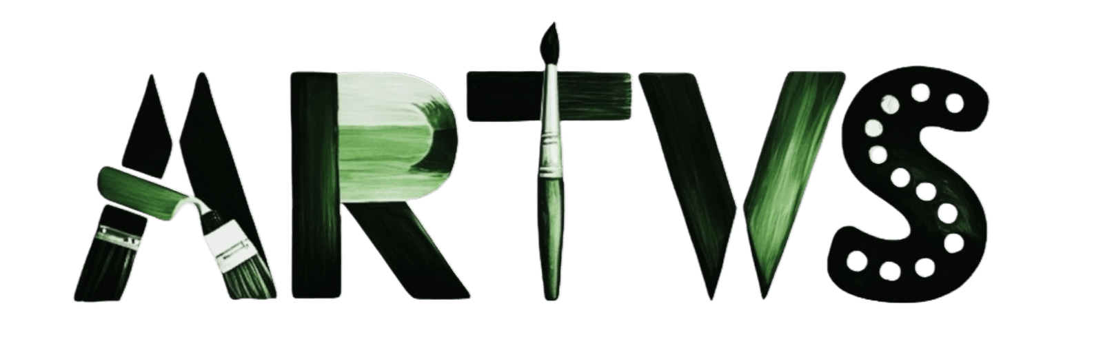 The logo of ARTvS in green and black