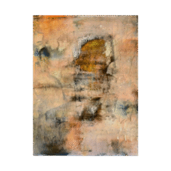 Abstract wall art with hidden face and warm tones, bringing emotional depth and warmth to modern interiors