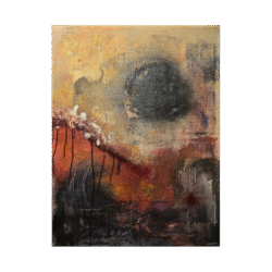 Abstract canvas wall art with Bordeaux red line and autumn light, perfect for elegant and sophisticated home decor