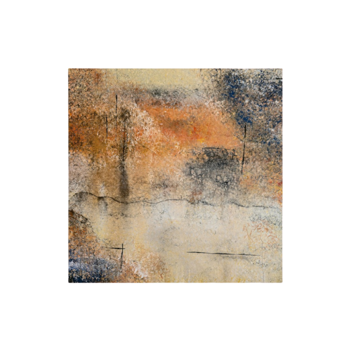 Abstract canvas wall art with earthy sunset tones, ideal for creating a warm and grounded atmosphere in contemporary spaces