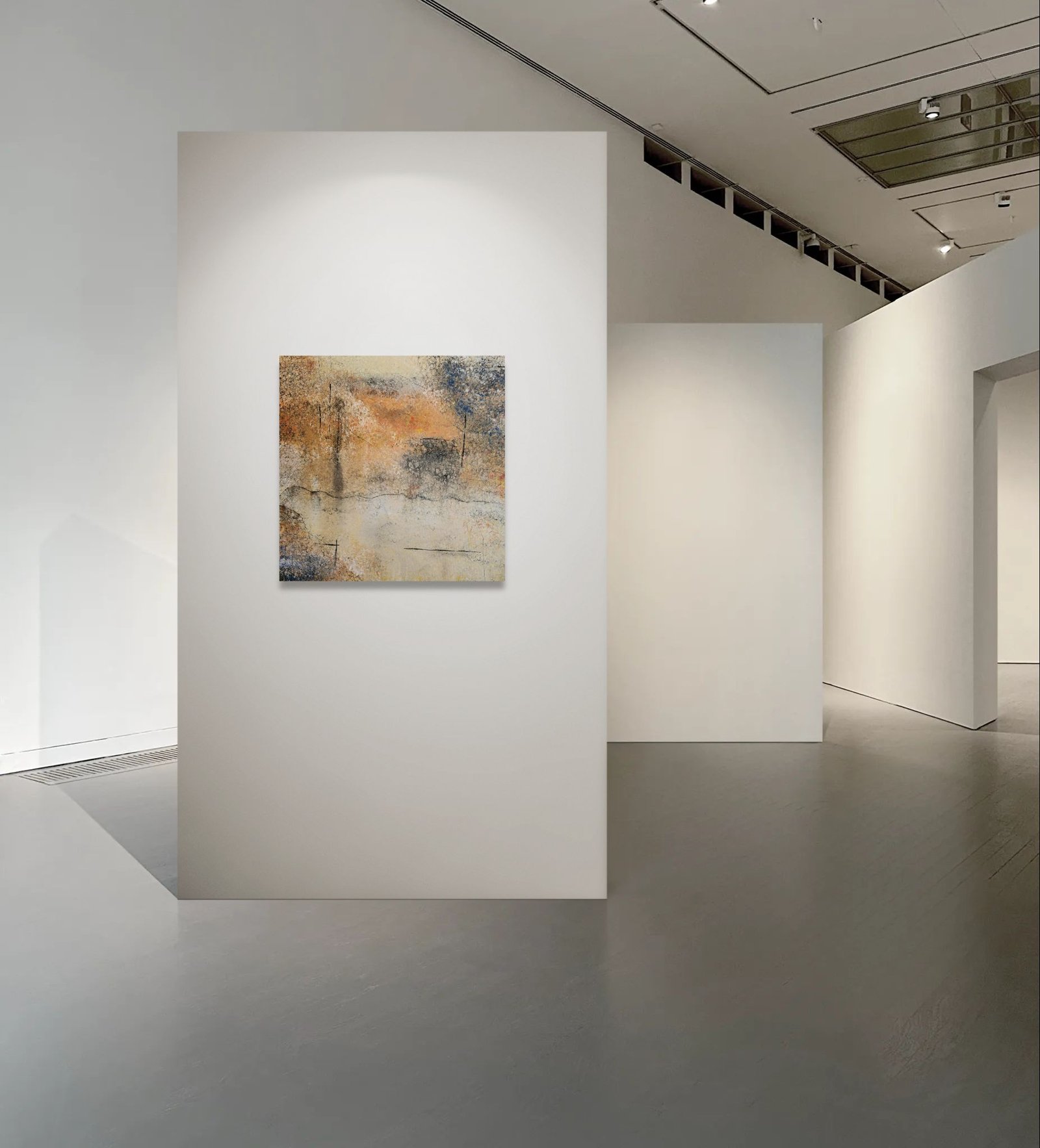 Abstract art poster with sunset warmth, adding bold contrast for to an art gallery wall