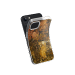 Front view of a flexible phone case for Samsung Galaxy and Apple iPhone featuring the artwork “Amsterdam”, an earthy colored abstract artwork.