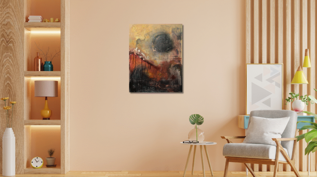 Living Room with the artpiece "Winter is Coming"