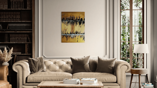 Glowing-abstract-portrait-with-gold-black-white-in-modern-space-living-blog