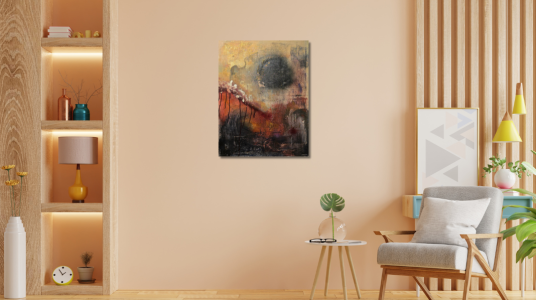 Living Room with the artpiece "Winter is Coming"